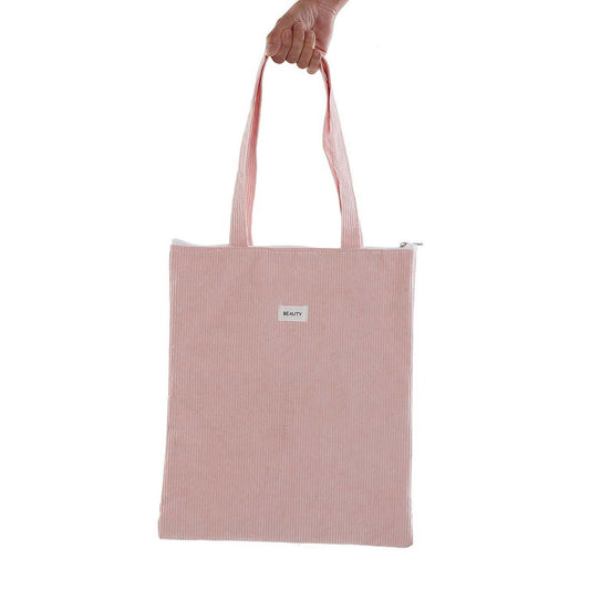 Shopping Bag Versa Corduroy Pink 40 x 33 cm