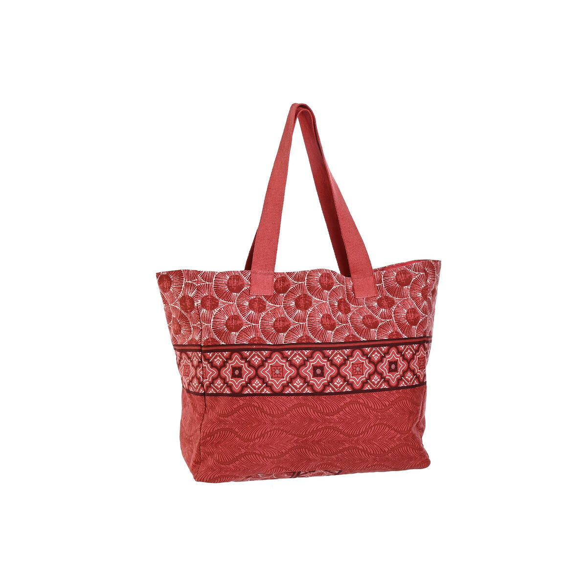 Women's Handbag Home ESPRIT Red Green Coral 55 x 14 x 35 cm (3 Units)