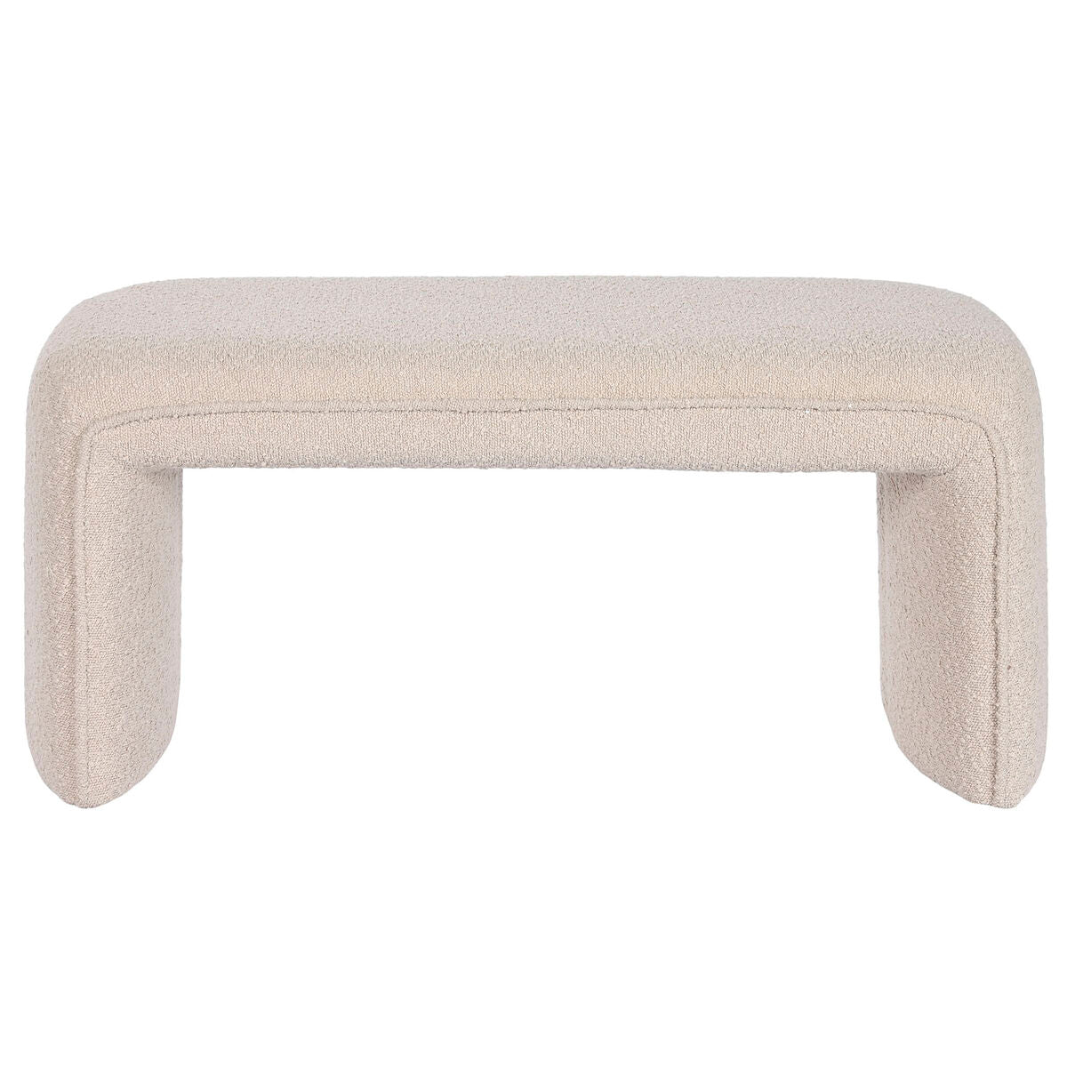 Bench Home ESPRIT Beige Polyester MDF Wood 100 x 41 x 44 cm