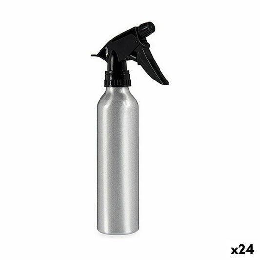 Atomiser Bottle Black Silver Aluminium 300 ml (24 Units)